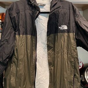 The North Face Black and Olive Green Men's Windbreaker Jacket